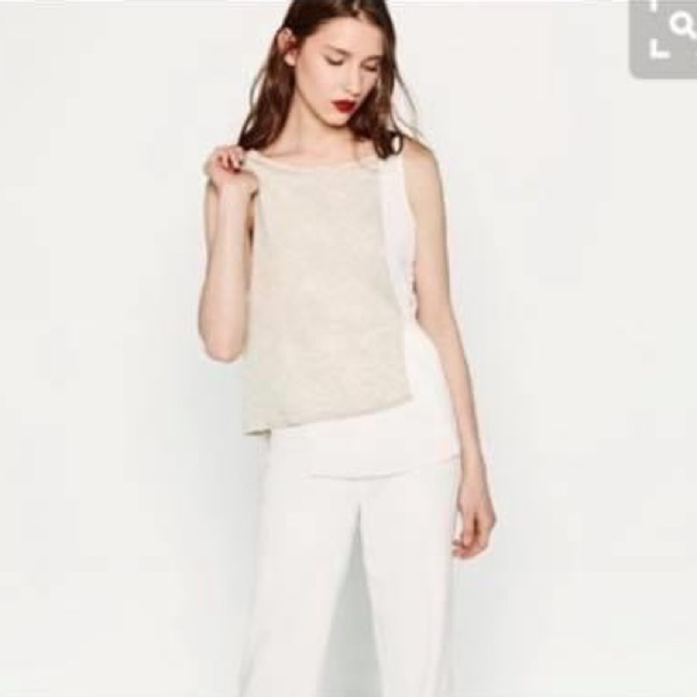 Zara Layered asymmetric Tank w/ Belt Small